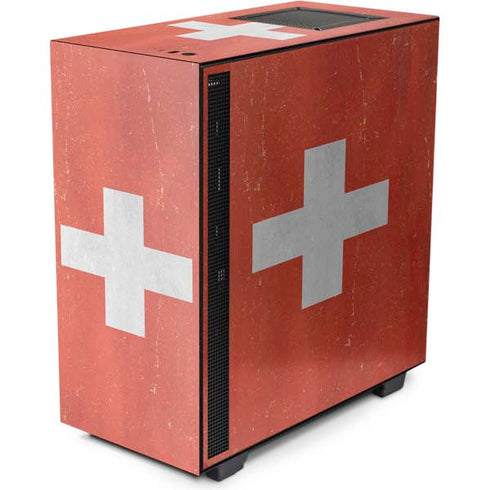 Switzerland Flag Distressed NZXT H510 Compact ATX Mid-Tower Case Skin
